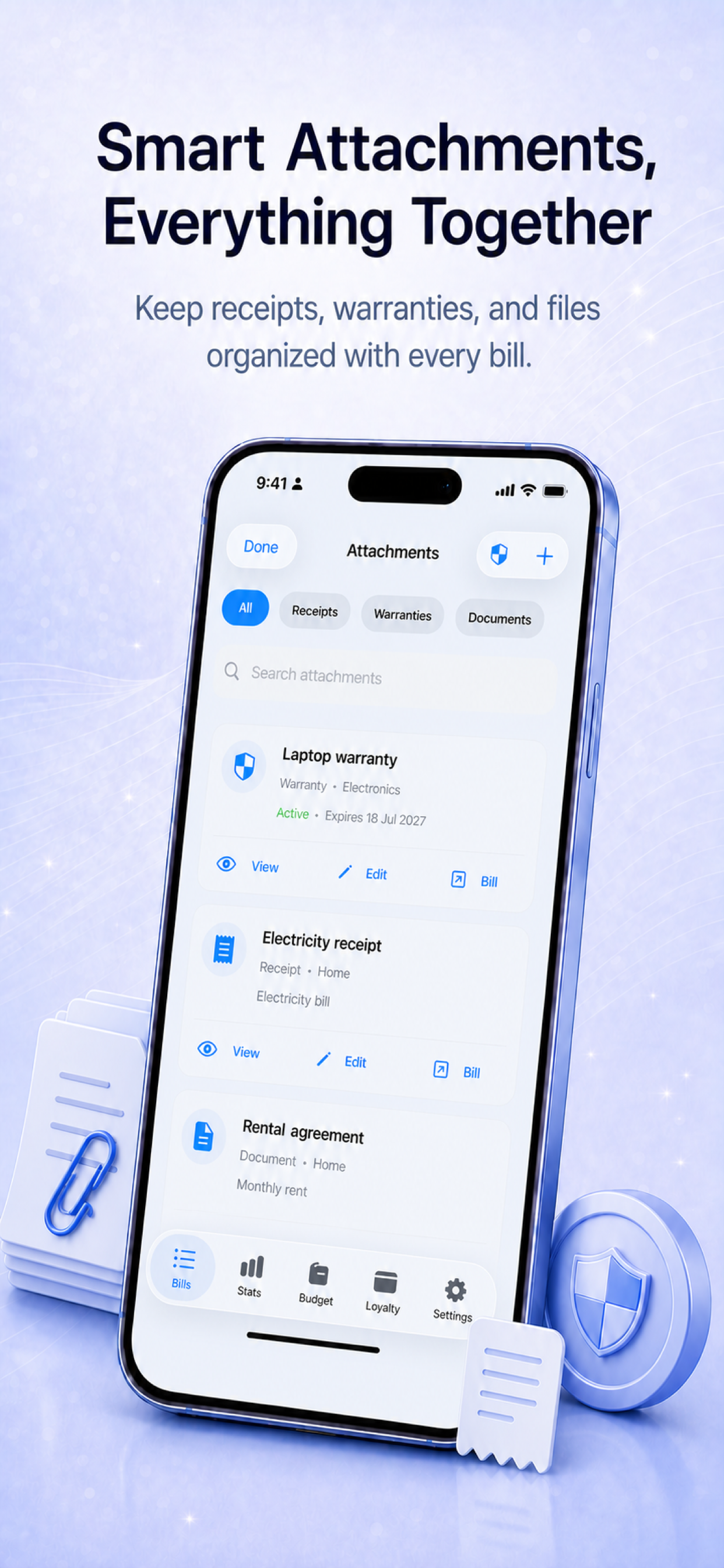 Smart Attachments in Billiary for iPhone